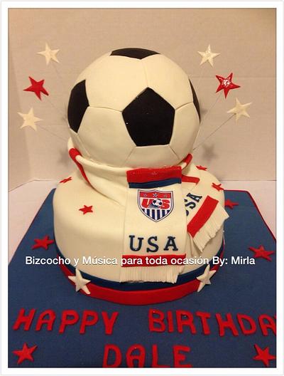 Soccer USA Birthday, Cake - Cake by Mirlascakespr