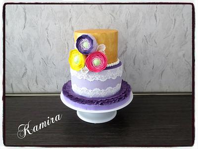 Ranunkulus flowers cake - Cake by Kamira