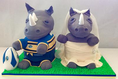 Leeds rhino's wedding cake - Cake by Deb-beesdelights
