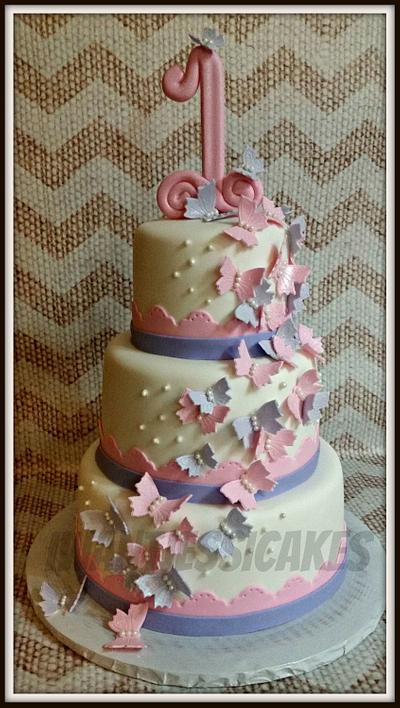 First birthday butterflies - Cake by Jessica Chase Avila