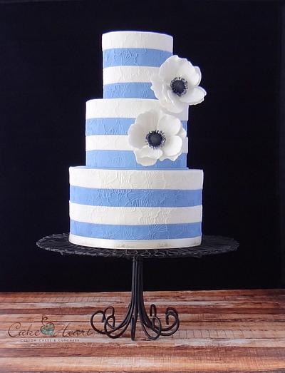 anemones and periwinkle stripes - Cake by Cake Heart