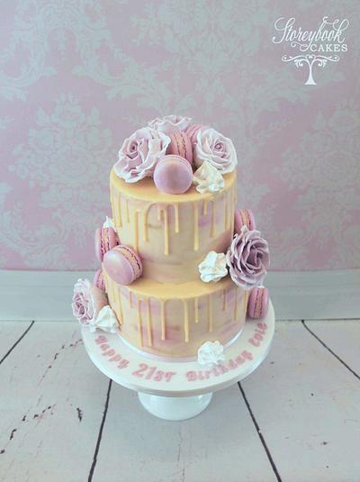 floral buttercream and drippy ganache cake - Cake by StoreybookCakesUK