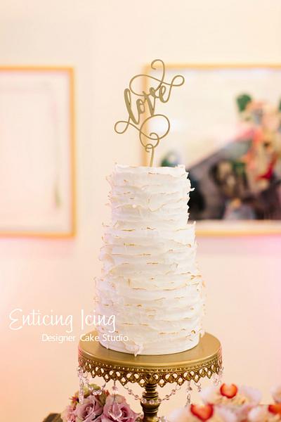 White Ruffle cake - Cake by Enticing Icing