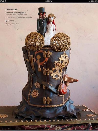 Vineyard Steampunk Wedding - Cake by FantasticalSweetsbyMIKA