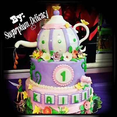 Tinkerbell theme cake - Cake by SugarplumDelicacy