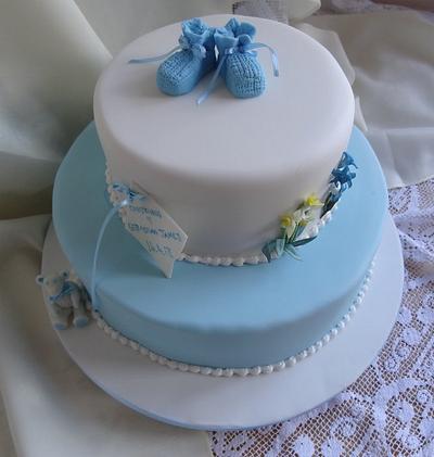 Plain 'n' Simple 2-tier Christening Cake - Cake by Fifi's Cakes