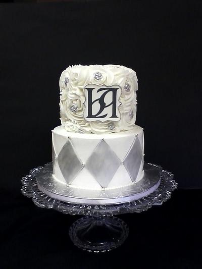Silver And White Wedding Cake - Cake by Cheryl's Creative Cakery