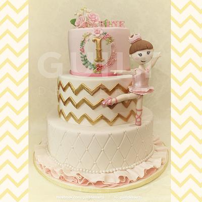 Ballerina 1st Birthday - Cake by Guilt Desserts