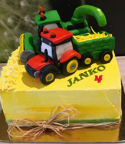Tractor & harvester - Cake by mARTa77