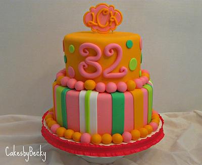 Bright, Whimsical Birthday Cake - Cake by Becky Pendergraft