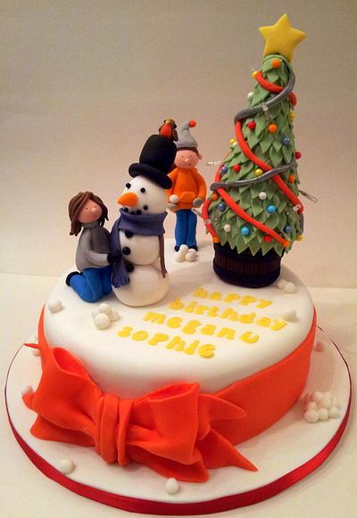 Christmas themed birthday cake (with lights) - Cake by Sarah Poole