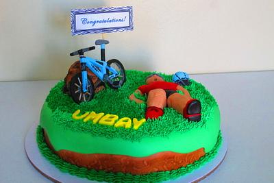 Mountain Biker boy - Cake by tshirt22