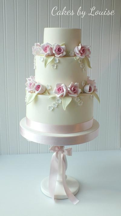 Pastel roses and blossoms - Cake by Louise Jackson Cake Design