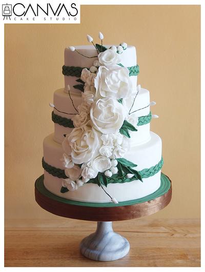 Emerald Green and White Wedding Cake  - Cake by Larisse Espinueva