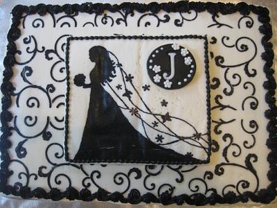 Black and White Bridal shower cake - Cake by Renee Daly