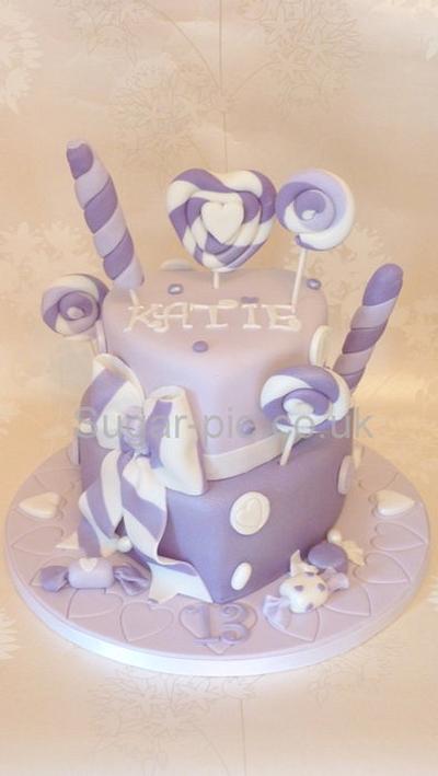 Purple candy heart cake - Cake by Sugar-pie