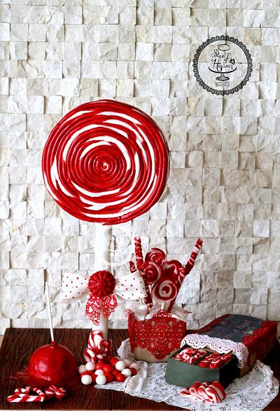 Lollipop Candy Cake- Gravity Defying - Cake by Slice of Heaven By Geethu