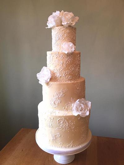 Lace Wedding Cake - Cake by Claire Lawrence