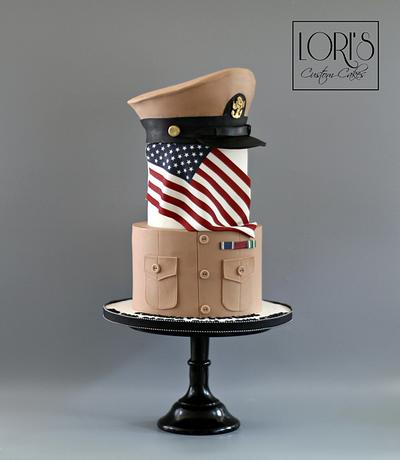 Navy Khaki Ball Cake  - Cake by Lori Mahoney (Lori's Custom Cakes) 