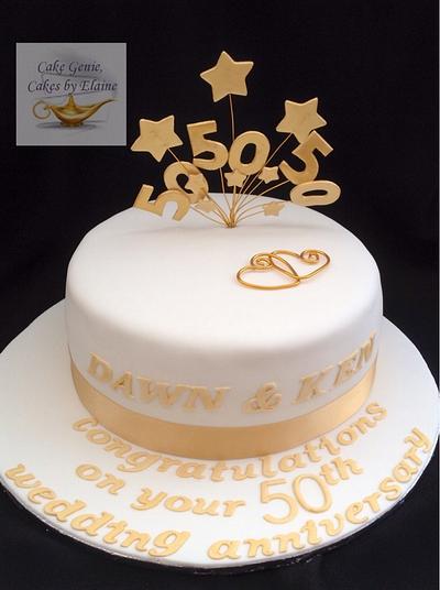 Golden Wedding Anniversary cake - Cake by Elaine Bennion (Cake Genie, Cakes by Elaine)