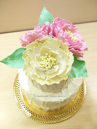 Pretty pastel peonies - Cake by Handmade Happiness