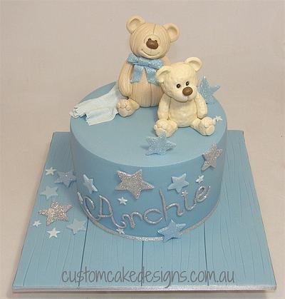 Teddy Bear 1st Birthday Cake - Cake by Custom Cake Designs