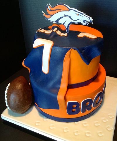Broncos Groom's cake - Cake by The Vagabond Baker