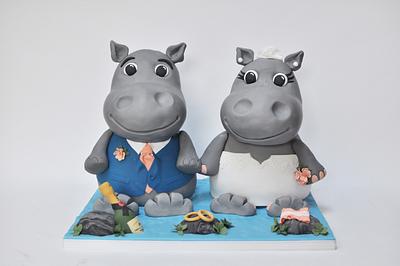 Happy Couple Hippos - Cake by Sue Field