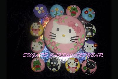 Cake and Cupcakes hello kitty characters - Cake by SUGARScakecupcakes