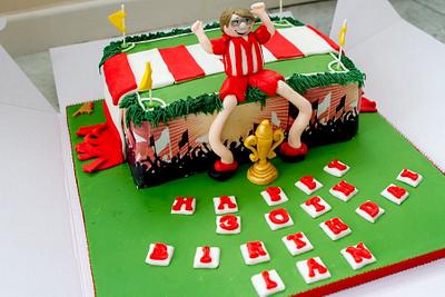 30th Birthday cake for an avid Altrincham FC fan.   - Cake by Yvonne Beesley