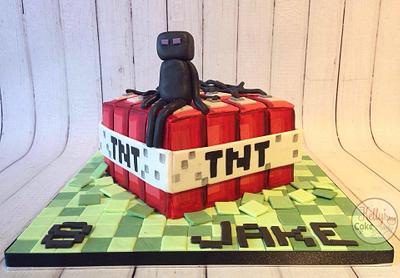 Minecraft TNT/Enderman - Cake by Kelly Hallett