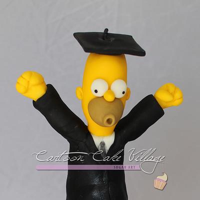 Homer Simpson graduation's - Cake by Eliana Cardone - Cartoon Cake Village
