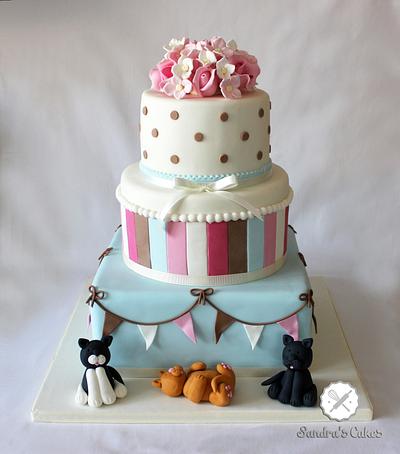 cat lovers wedding cake - Cake by Sandra's cakes