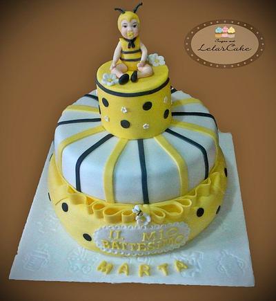 baby bee baptism cake - Cake by Daniela Morganti (Lela's Cake)