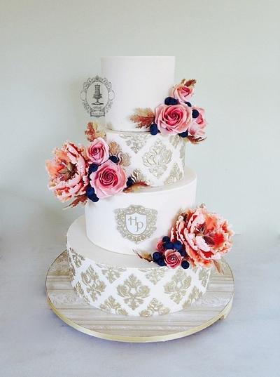 Damask Wedding  - Cake by Firefly India by Pavani Kaur