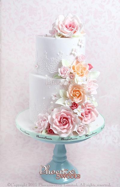 Rose Garden Wedding Cake - Cake by PhoenixSweets