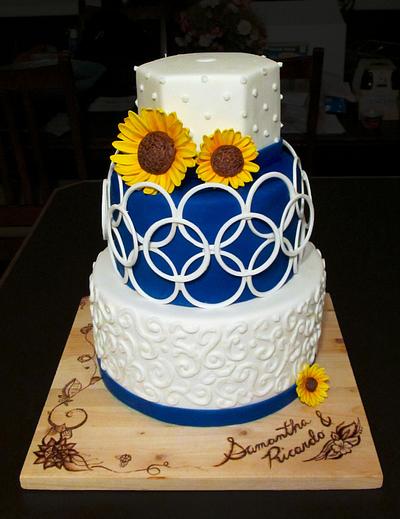 Sunflower Wedding Cake - Cake by Jamie Cupcakes