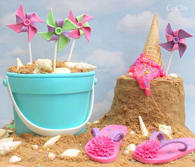 Beach themed cake  - Cake by Lynette Brandl