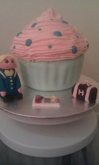 Air hostess themed giant cupcake! - Cake by Kirsty