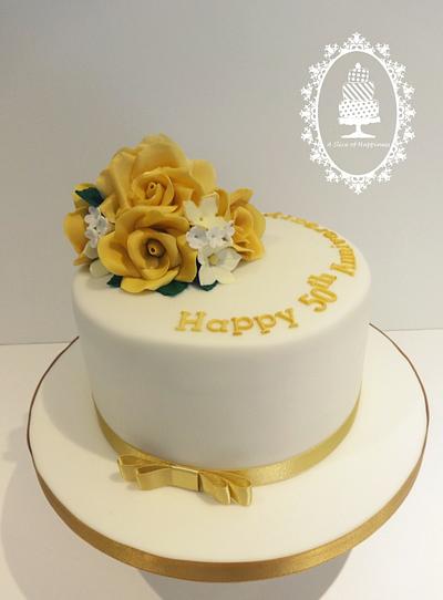 Golden Wedding Anniversary Cake - Cake by Angela - A Slice of Happiness