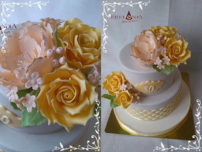 Elegant 50th birthday cake - Cake by Tortolandia