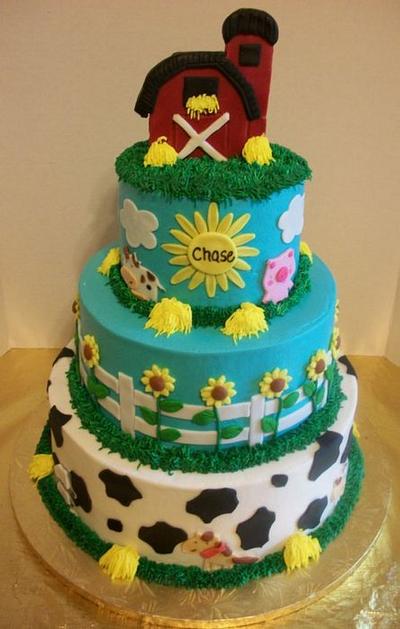Barnyard 1st Birthday - Cake by Tracy's Custom Cakery LLC