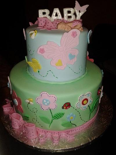 Flowers & Butterflies - Cake by Rosa
