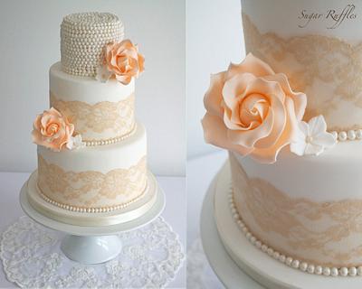 Vintage Lace & Pearls - Cake by Sugar Ruffles