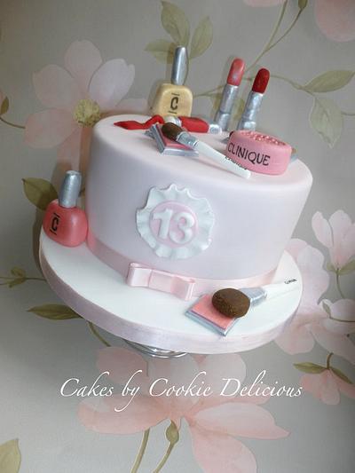Pink Clinique Make-Up Cake - Cake by Cookie Delicious