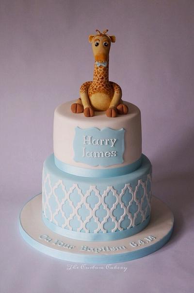 Giraffe Baptism Cake - Cake by The Custom Cakery