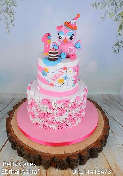 Owl 1st birthday day cake  - Cake by BettyCakesEbthal 