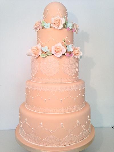 Peach Garlands - Cake by BeaisforBaking
