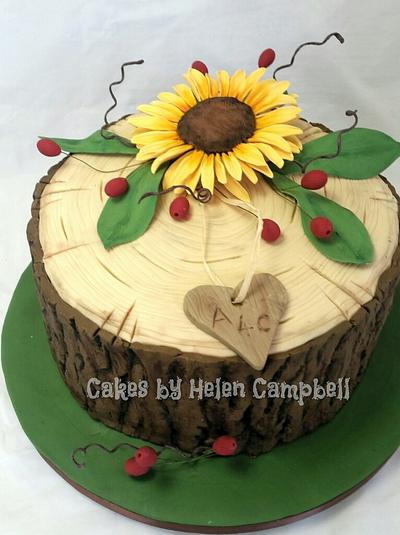 sunflower wedding cake - Cake by Helen Campbell