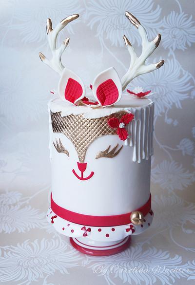 Christmas Cake "Double Barrel Reinder Cake" - Cake by carolina Wachter